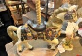 Antique Yankee Forged Cast Iron Carousal Horse Door Stop