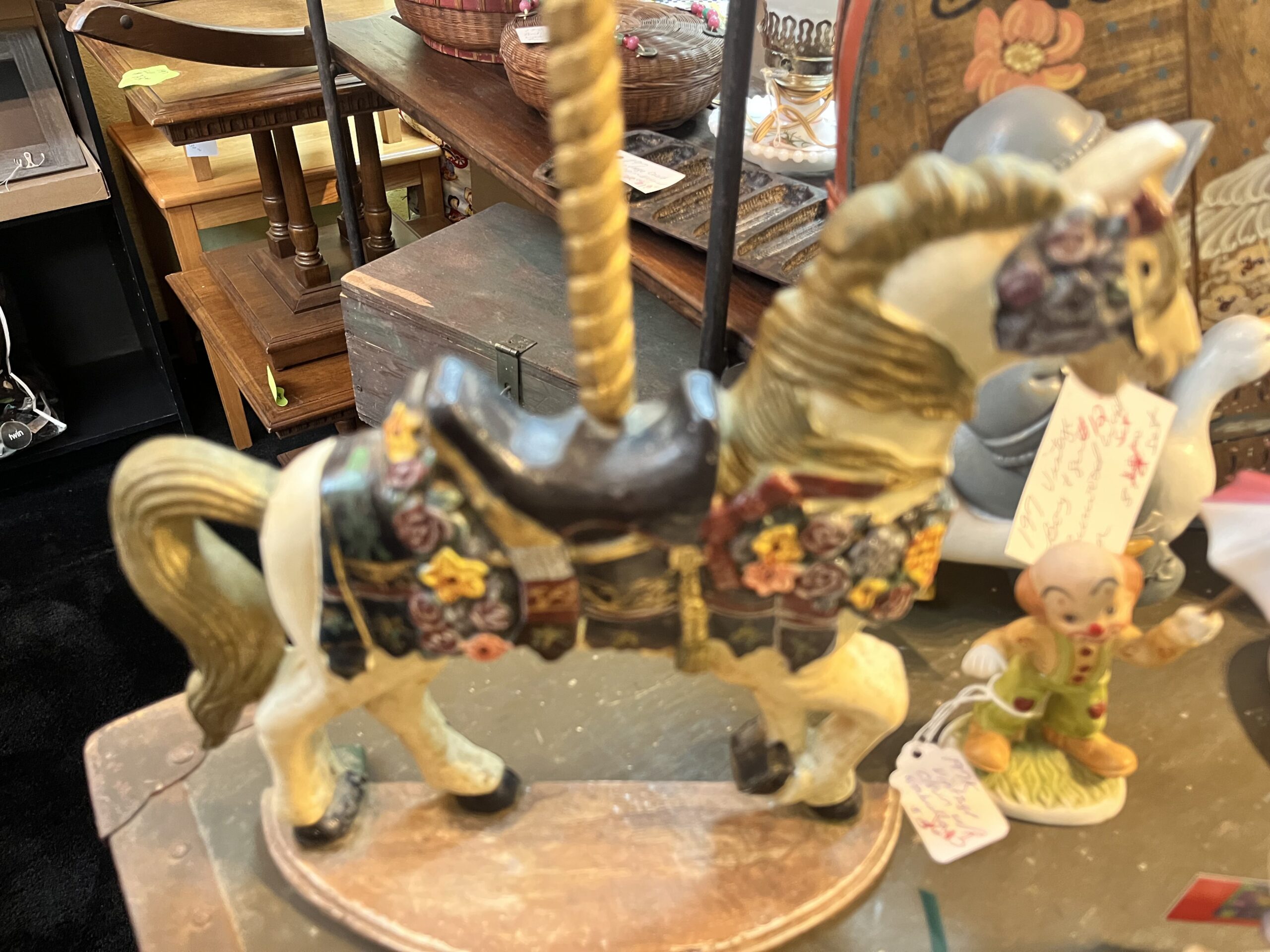 Antique Yankee Forged Cast Iron Carousal Horse Door Stop