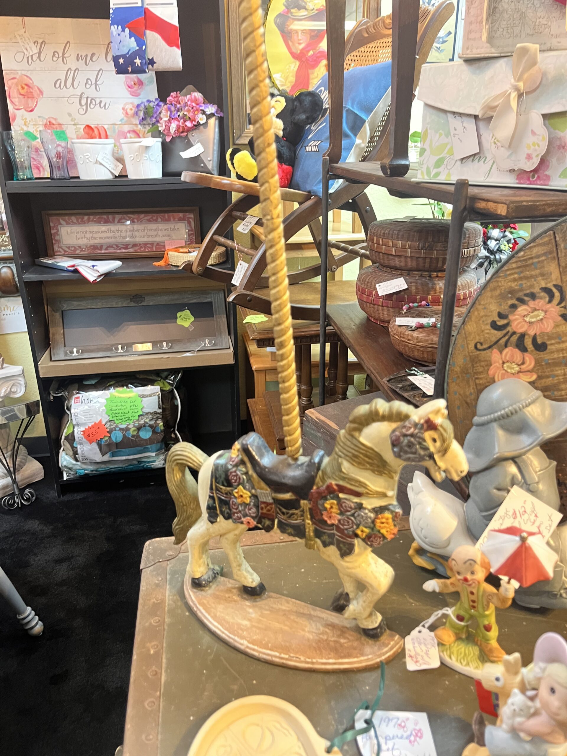 Antique Yankee Forged Cast Iron Carousal Horse Door Stop