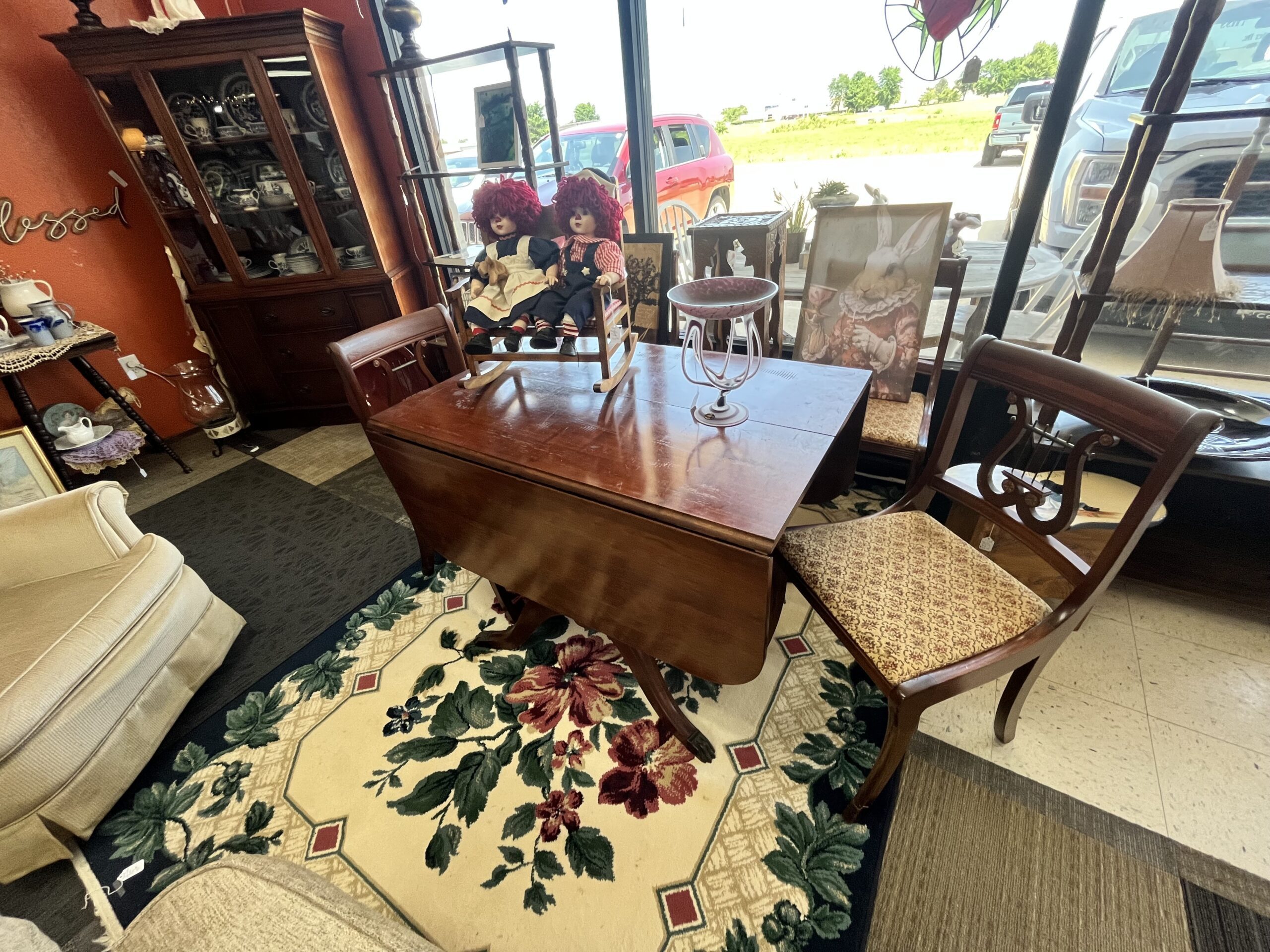 Duncan Phyfe Dual Pedestal Table, Chairs & Buffet